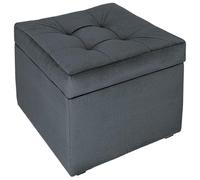 MG Design Pouf Coffre 45 × 45 cm Gris - Rangement 50 L, Charge 300 kg, Surface Durable et Form-Stable, Entretien Facile - pour Salon, Chambre, entrée