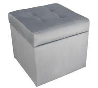 MG Design Pouf Coffre 45 × 45 cm Gris - Rangement 50 L, Charge 300 kg, Surface Durable et Form-Stable, Entretien Facile - pour Salon, Chambre, entrée