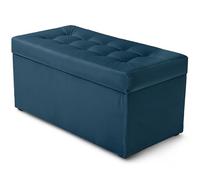 MG Design Pouf Coffre 45 × 90 cm Bleu foncé - Rangement 100 L, Charge 300 kg, Surface Douce, Entretien Facile - pour Salon, Chambre, entrée