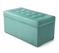 MG Design Pouf Coffre 45 × 90 cm Bleu - Rangement 100 L, Charge 300 kg, Surface Douce, Entretien Facile - pour Salon, Chambre, entrée