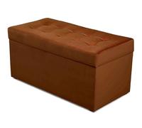 MG Design Pouf Coffre 45 × 90 cm Braun - Rangement 100 L, Charge 300 kg, Surface Douce avec léger reflet, Entretien Facile - pour Salon, Chambre, entrée