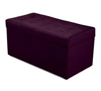 MG Design Pouf Coffre 45 × 90 cm Dunkelviolett - Rangement 100 L, Charge 300 kg, Surface Douce avec léger reflet, Entretien Facile - pour Salon, Chambre, entrée