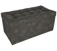 MG Design Pouf Coffre 45 × 90 cm Gris - Rangement 100 L, Charge 300 kg, Surface Durable et Form-Stable, Entretien Facile - pour Salon, Chambre, entrée