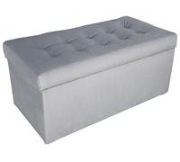 MG Design Pouf Coffre 45 × 90 cm Gris - Rangement 100 L, Charge 300 kg, Surface Durable et Form-Stable, Entretien Facile - pour Salon, Chambre, entrée