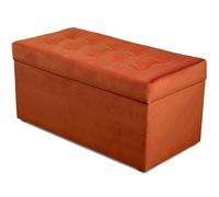 MG Design Pouf Coffre 45 × 90 cm Orange - Rangement 100 L, Charge 300 kg, Surface Douce avec léger reflet, Entretien Facile - pour Salon, Chambre, entrée
