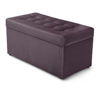 MG Design Pouf Coffre 45 × 90 cm Violet - Rangement 100 L, Charge 300 kg, Surface Douce, Entretien Facile - pour Salon, Chambre, entrée