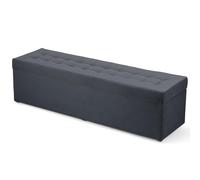 MG Design Pouf Coffre 45 x 160 cm Gris foncé - Rangement 160 L, Charge 300 kg, Doux, Aspect Mat et Texture Fine, Facile à Nettoyer - pour Salon, Chambre, entrée