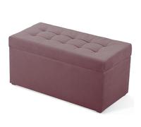 MG Design Pouf Coffre 45 x 90 cm Rose - Rangement 100 L, Charge 300 kg, Doux, Aspect Mat et Texture Fine, Facile à Nettoyer - pour Salon, Chambre, entrée