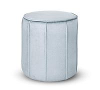 MG Design Pouf Rond rembourré 42 x 45,5 cm en Bleu Clair avec Coutures décoratives - Siège Compact pour Salon ou Chambre
