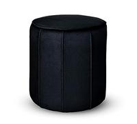 MG Design Pouf Rond rembourré 42 x 45,5 cm en Marine avec Coutures décoratives - Siège Compact pour Salon ou Chambre