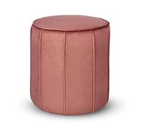 MG Design Pouf Rond rembourré 42 x 45,5 cm en Rose avec Coutures décoratives - Siège Compact pour Salon ou Chambre