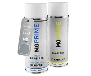MG PRIME Bombe aérosol pour Audi LY7J / Y7J / C2 Avussilber Metallic +1K | Avus Silver Pearl Effect, Peinture voiture, Kit peinture de base + vernis, bombes aérosols 400ml