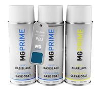 MG PRIME Bombes de peinture pour Jeep PBJ / 858 Hydro Blue Pearl + vernis | Laser Blue Pearl, Peinture voiture, Kit peinture de fond + base + vernis, bombes aérosols 400ml
