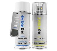 MG PRIME Peinture voiture Bombe aérosol pour Mini A48 Royal Grey Metal. +2K | Royal Grey Metallic, Kit peinture de base + vernis 2K, bombes aérosols 400ml