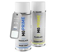 MG PRIME Peinture voiture Bombe aérosol pour Volvo 614 Ice White + vernis