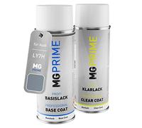 MG PRIME Peinture voiture Bombes aérosols pour Audi LY7H / Y7H / 2S Akojasilber Metallic/Argent Akoya Metallic Peinture de base vernis clair aérosol 400ml
