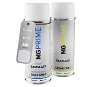 MG PRIME Peinture voiture Bombes aérosols pour BMW 060 Polaris Imola Silber/New Polaris Metallic Peinture de base vernis clair aérosol 400ml
