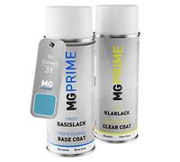 MG PRIME Peinture voiture Bombes aérosols pour Citroen 3Y Bleu Lucia Nacre Metallic/Lucia Blau Metallic Peinture de base vernis clair aérosol 400ml