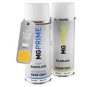 MG PRIME Peinture voiture Bombes aérosols pour Citroen 525 Jaune Malaga Peinture de base vernis clair aérosol 400ml