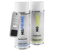 MG PRIME Peinture voiture Bombes aérosols pour Ford 2JWEWHA / 2T Cyclone Ink Black Metallic Peinture de base vernis clair aérosol 400ml