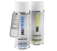 MG PRIME Peinture voiture Bombes aérosols pour KIA 4SS Silky Silver Metallic/Gris Aluminium Metallic Peinture de base vernis clair aérosol 400ml