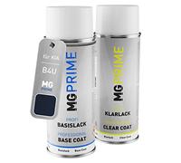 MG PRIME Peinture voiture Bombes aérosols pour KIA B4U Gravity Blue Metallic/Gravityblau Metallic Peinture de base vernis clair aérosol 400ml