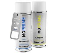 MG PRIME Peinture voiture Bombes aérosols pour Mazda A4D Arctic White Cle/Rally White Peinture de base vernis clair aérosol 400ml