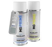 MG PRIME Peinture voiture Bombes aérosols pour Mitsubishi A71 Hamilton Silver Metallic/Seattle Silver Metallic Peinture de base vernis clair aérosol 400ml