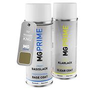 MG PRIME Peinture voiture Bombes aérosols pour Nissan KNU Gris Taupe Peinture de base vernis clair aérosol 400ml