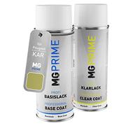 MG PRIME Peinture voiture Bombes aérosols pour Peugeot KAR Jaune Lacerta Metallic/Bitter Lemon Metallic Peinture de base vernis clair aérosol 400ml