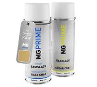 MG PRIME Peinture voiture Bombes aérosols pour Peugeot KAW Jaune Persepolis Nacre Metallic/Sahara Yellow Mica Metallic Peinture de base vernis clair aérosol 400ml