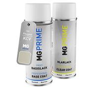 MG PRIME Peinture voiture Bombes aérosols pour Peugeot KCV Or Blanc Nacre Metallic/Perlgold Peinture de base vernis clair aérosol 400ml