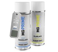 MG PRIME Peinture voiture Bombes aérosols pour Peugeot KTN Gris Ermitage Metallic/Eremitage Grau Metallic Peinture de base vernis clair aérosol 400ml