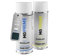 MG PRIME Peinture voiture Bombes aérosols pour Peugeot M0SB Vert Mayerling Metallic/Oberon Green Metallic Peinture de base vernis clair aérosol 400ml