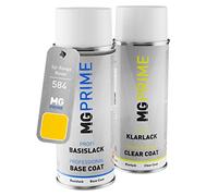 MG PRIME Peinture voiture Bombes aérosols pour Range Rover 584 / LRC584-FUN Aa Yellow Peinture de base vernis clair aérosol 400ml