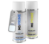 MG PRIME Peinture voiture Bombes aérosols pour Renault 389 Blanc Glacier/Arktisweiss Peinture de base vernis clair aérosol 400ml