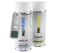 MG PRIME Peinture voiture Bombes aérosols pour Renault 918 Vert Epicea Metallic/Dark Green Metallic Peinture de base vernis clair aérosol 400ml