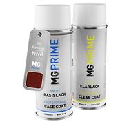 MG PRIME Peinture voiture Bombes aérosols pour Renault NNG Rouge Pavot Nacre/Chili-Rot Metallic Peinture de base vernis clair aérosol 400ml