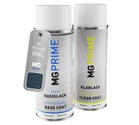 MG PRIME Peinture voiture Bombes aérosols pour Renault RNL Bleu Etoile Metallic/Digital-Blau Metallic Peinture de base vernis clair aérosol 400ml