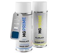 MG PRIME Peinture voiture Bombes aérosols pour Volkswagen VW LL5M / L5M / F3 Indienblau/Bleu Indien Peinture de base vernis clair aérosol 400ml