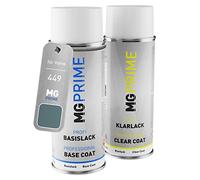 MG PRIME Peinture voiture Bombes aérosols pour Volvo 449 Old Grey Metallic/Vert Mistral Metallic Peinture de base vernis clair aérosol 400ml