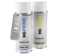 MG PRIME Peinture voiture Bombes aérosols pour Volvo 740 Varpour Grey Metallic Peinture de base vernis clair aérosol 400ml