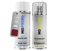 MG PRIME Peinture voiture kit bombe aérosol 2C aérosol pour BMW 252 Calypsorot Metallic/Calypso Red Metallic de couche de base vernis 2 composants