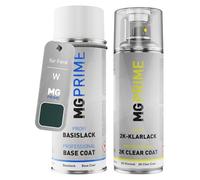 MG PRIME Peinture voiture kit bombe aérosol 2C aérosol pour Ford W / PH7CWHA Medium Charcoal Green Metallic/Vert Amazonie Metallic de couche de base vernis 2 composants