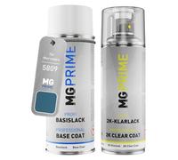 MG PRIME Peinture voiture kit bombe aérosol 2C aérosol pour Mercedes 5809 Klarblau Metallic/Clear Blue Metallic de couche de base vernis 2 composants