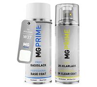 MG PRIME Peinture voiture kit bombe aérosol 2C aérosol pour Mitsubishi W37 Polar White Solid/Igloo White de couche de base vernis 2 composants