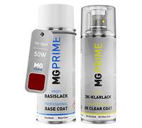 MG PRIME Peinture voiture kit bombe aérosol 2C aérosol pour Opel 50W / G0Y Rioja Red Metallic/Rouge Braun Metallic de couche de base vernis 2 composants
