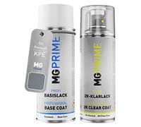 MG PRIME Peinture voiture kit bombe aérosol 2C aérosol pour Renault KPE Gris Lunaire Metallic/Lunar Grey Metallic de couche de base vernis 2 composants