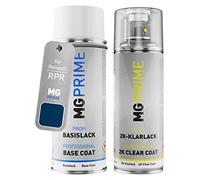 MG PRIME Peinture voiture kit bombe aérosol 2C aérosol pour Renault RPR Bleu Cosmos Nacre/Kosmos-Blau Metallic de couche de base vernis 2 composants