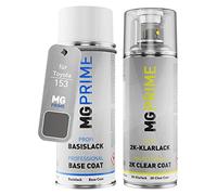 MG PRIME Peinture voiture kit bombe aérosol 2C aérosol pour Toyota 153 Warm Grey Metallic/Gray Metallic de couche de base vernis 2 composants